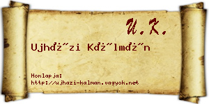 Ujházi Kálmán névjegykártya